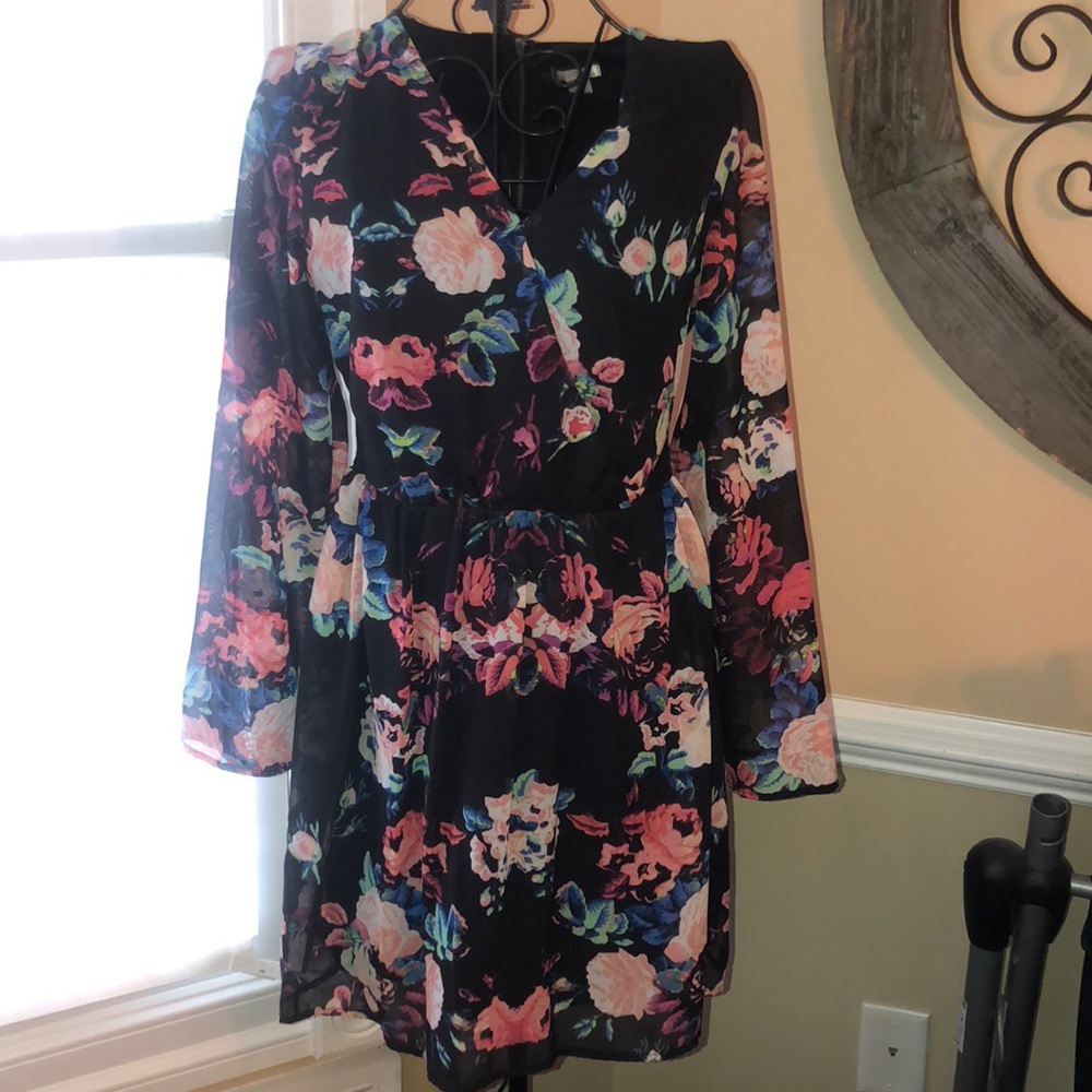 Floral, long sleeve dress